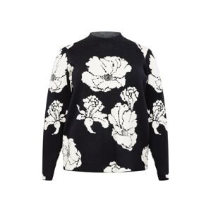 Vero Moda Curve Sveter 'Flora'  čierna / šedobiela