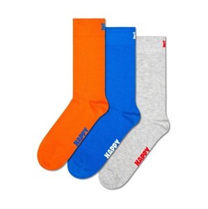Happy Socks Ponožky  kráľovská modrá / sivá melírovaná / oranžová / biela