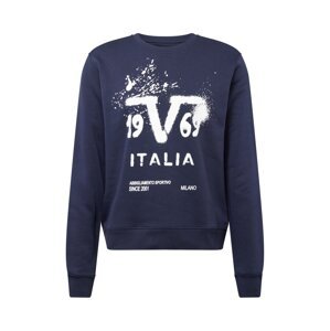 19V69 ITALIA Mikina 'BENNO'  námornícka modrá / biela