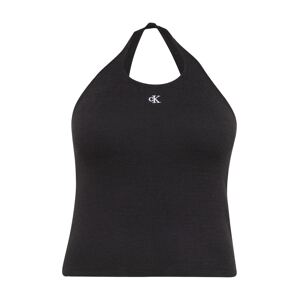 Calvin Klein Jeans Curve Vyšívaný top  čierna / biela