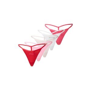 Juicy Couture Tangá  ružová / červená / svetločervená / šedobiela / prírodná biela