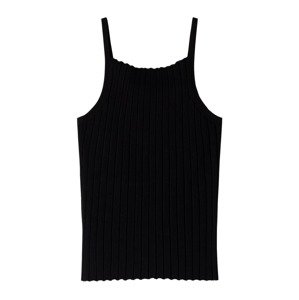 Bershka Vyšívaný top  čierna