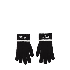 Karl Lagerfeld Prstové rukavice  čierna / biela