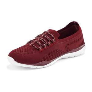 LASCANA Slip-on obuv  bordová / biela