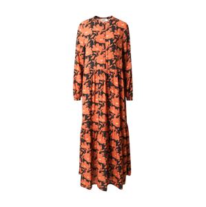 Brava Fabrics Košeľové šaty  oranžová / čierna / biela ako vlna