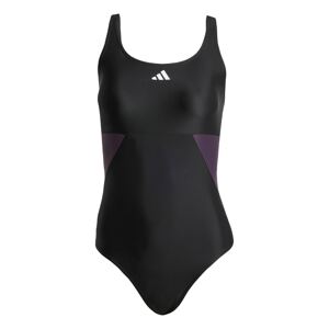 ADIDAS PERFORMANCE Športové jednodielne plavky  tmavofialová / čierna / biela
