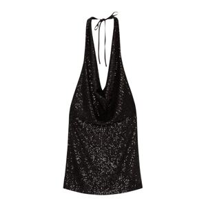 Pull&Bear Kokteilové šaty  čierna / strieborná