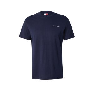 Tommy Jeans Tričko  tmavomodrá / šedobiela