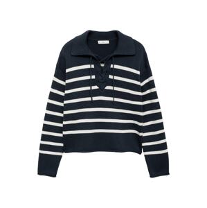 MANGO TEEN Sveter 'Zigzag'  námornícka modrá / biela