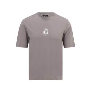 ARMANI EXCHANGE Tričko  tmavobéžová / biela