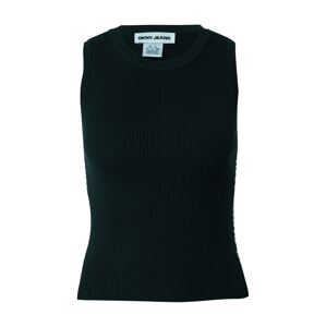 DKNY Vyšívaný top  čierna / biela