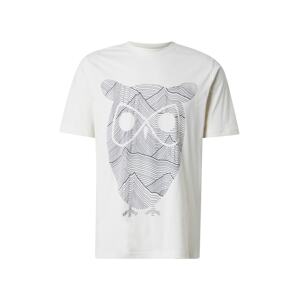 KnowledgeCotton Apparel Tričko  béžová / čierna