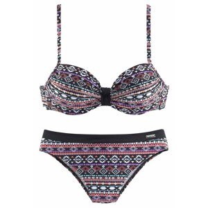 LASCANA Bikiny  námornícka modrá / fialová / pastelovo červená / biela