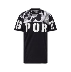 Plein Sport Tričko  sivá / čierna / biela