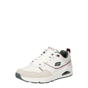SKECHERS Nízke tenisky 'UNO - RETRO ONE'  sivobéžová / zelená / tmavočervená / biela