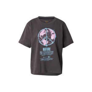 RVCA Tričko 'GLOBAL'  svetlomodrá / tmavosivá / svetloružová