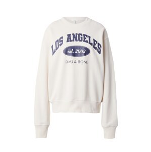 rag & bone Mikina 'LA COLLEGIATE'  tmavomodrá / biela