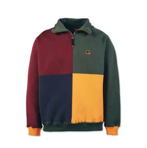 Trendsplant Tepláková bunda ' COLOR BLOCK '  tmavozelená / červená
