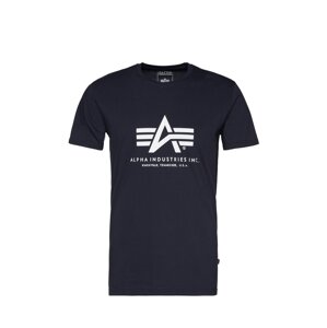 ALPHA INDUSTRIES Tričko  námornícka modrá / biela