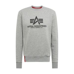 ALPHA INDUSTRIES Mikina  antracitová / svetlosivá / červená