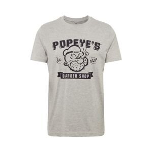 Merchcode Tričko 'Popeye Barber Shop'  sivá melírovaná / čierna