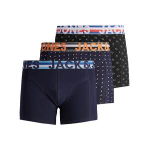 JACK & JONES Boxerky 'Henrik'  modrá / oranžová / čierna / biela