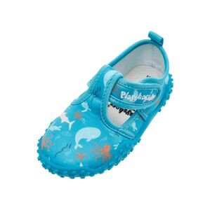 PLAYSHOES Plážové / kúpacie topánky 'Meerestiere'  tyrkysová / oranžová / biela