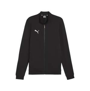 PUMA Športová mikina so zipsom 'TeamGoal'  čierna / biela