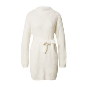 Missguided Pletené šaty  šedobiela