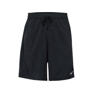 NIKE Športové nohavice 'FORM 9IN'  čierna / biela