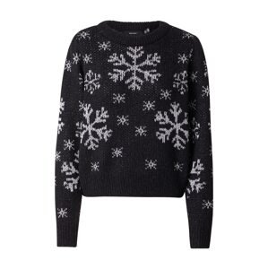 VERO MODA Sveter 'VMSNOWY FROST'  čierna / biela