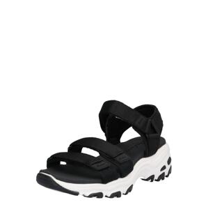 SKECHERS Trekingové sandále  čierna / biela