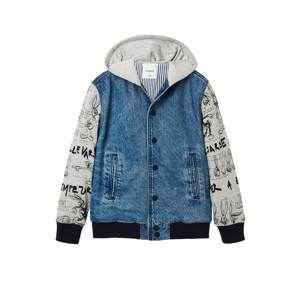 Desigual Prechodná bunda  modrá denim / svetlosivá / čierna