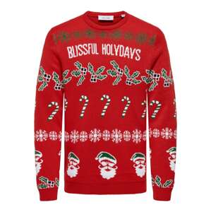 Only & Sons Sveter 'ONSXmas'  smaragdová / červená / čierna / biela