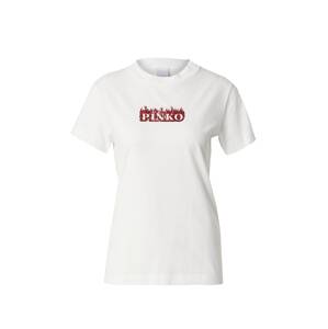 PINKO Tričko  rubínová / biela