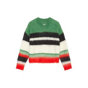 Marc O'Polo DENIM Sveter  zelená / neónovo červená / čierna / biela