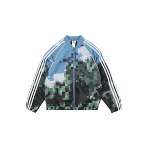 ADIDAS ORIGINALS Prechodná bunda 'x Minecraft'  svetlomodrá / zelená / čierna / biela