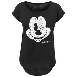 F4NT4STIC Tričko ' Disney Mickey Mouse Since Beaten Face CHAR CADT with Ladies Long Slub Tee '  čierna