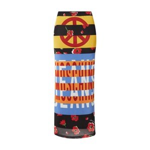 Moschino Jeans Sukňa  modrá denim / tmavočervená / čierna / biela