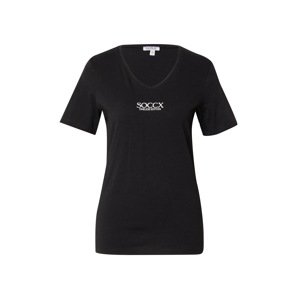 Soccx Tričko 'HAP:PY'  čierna / biela