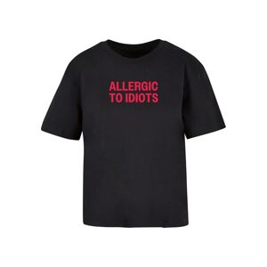 Miss Tee Tričko 'Allergic To Idiots'  krvavo červená / čierna