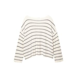 Pull&Bear Oversize sveter  tmavosivá / prírodná biela
