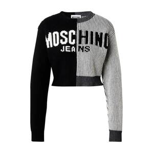 Moschino Jeans Sveter  sivá melírovaná / čierna / biela