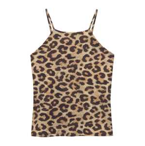 Pull&Bear Top  béžová / hnedá / brokátová / tmavošedá