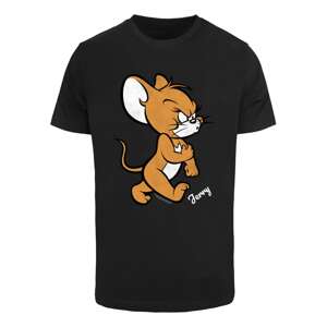 ABSOLUTE CULT Tričko 'Tom & Jerry - Angry Mouse'  karamelová / čierna / biela
