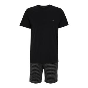 Emporio Armani Krátke pyžamo  tmavosivá / čierna