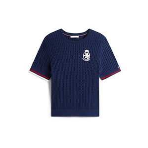 Tommy Hilfiger Curve Sveter  námornícka modrá / biela