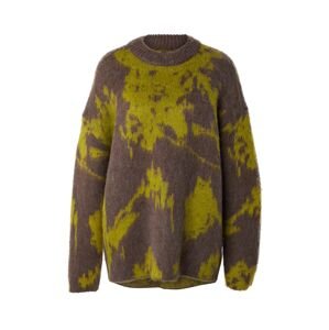 TOPSHOP Oversize sveter 'KATRINA'  hnedá / kiwi