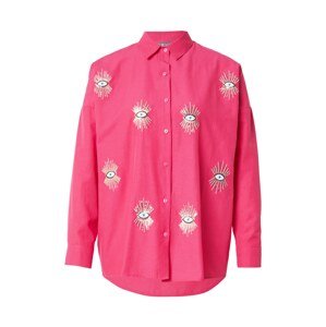 olalook Blúzka  svetlomodrá / fuksia / čierna / biela