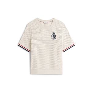 Tommy Hilfiger Curve Sveter  svetlobéžová / námornícka modrá / červená / biela